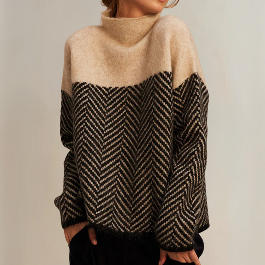 Olivia™ | Jersey de cuello alto de algodón