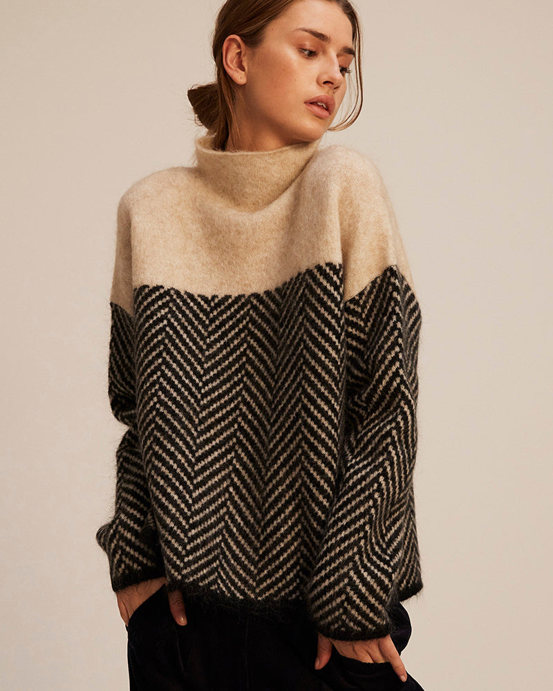 Olivia™ | Jersey de cuello alto de algodón