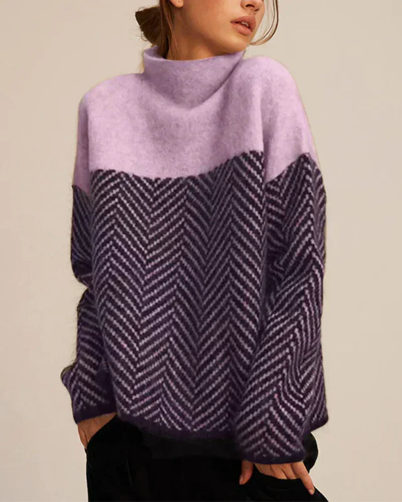 Olivia™ | Jersey de cuello alto de algodón