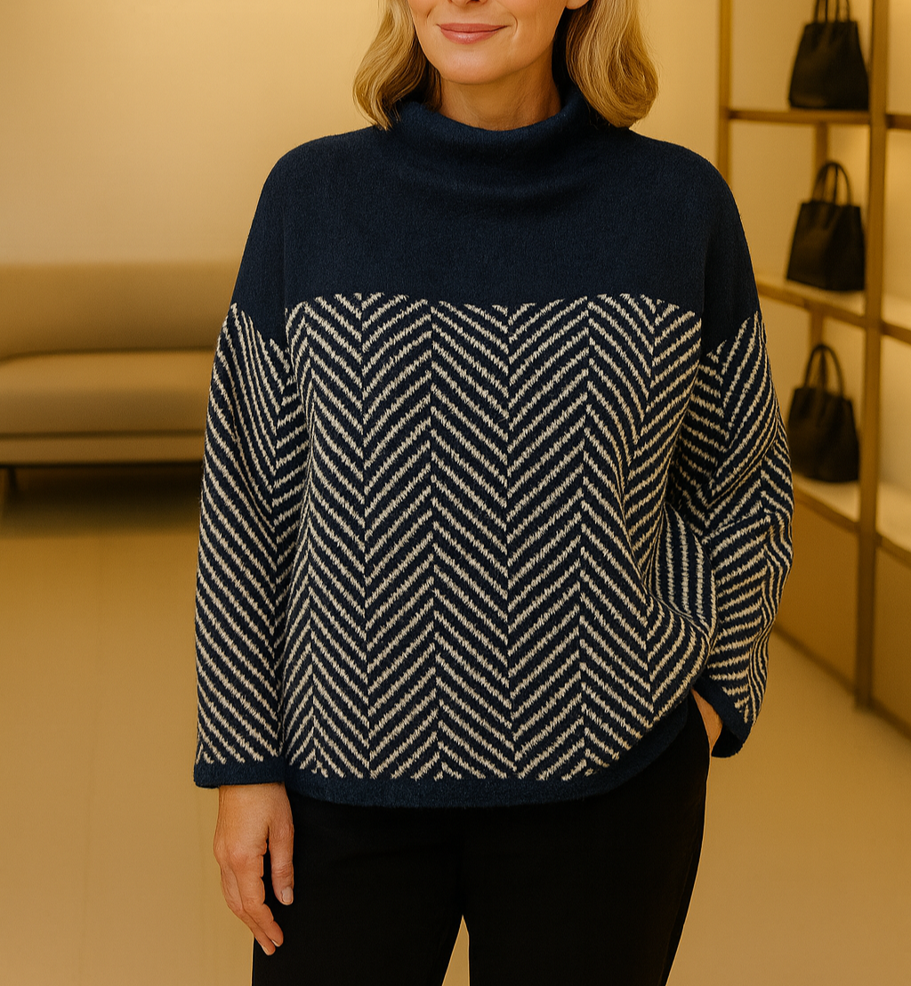 Olivia™ | Jersey de cuello alto de algodón